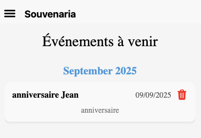 Partage d'événements